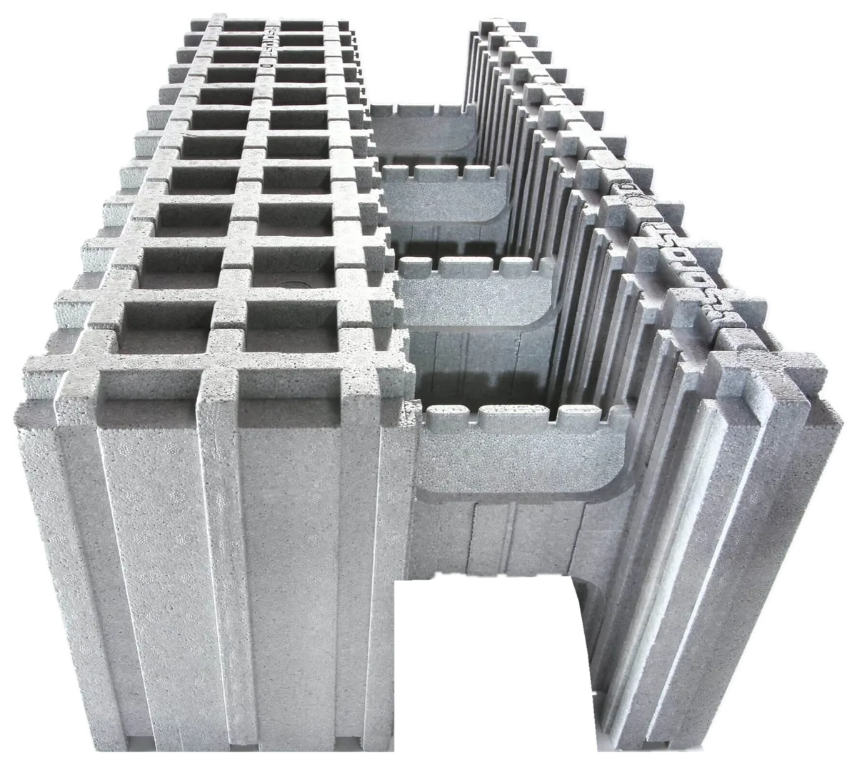isorast Kompaktelement mit 37,5 cm Wandstärke aus Neopor mit Hartschaumstegen